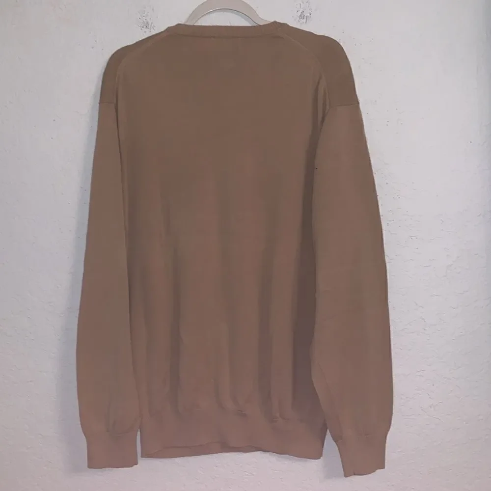 NWT Jos.A.Bank V-Neck Primary Cotton Tan Sweater Men’s Pullover Size XL